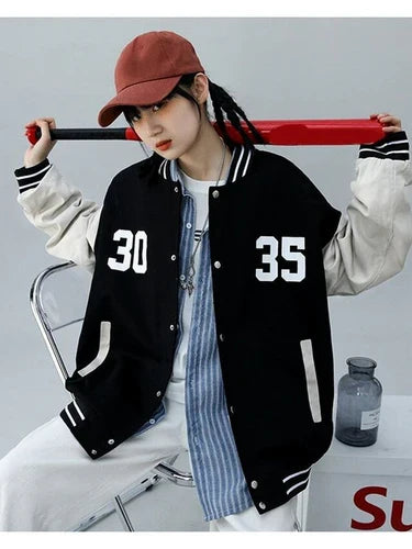 PRINTED BASEBALL JACKET