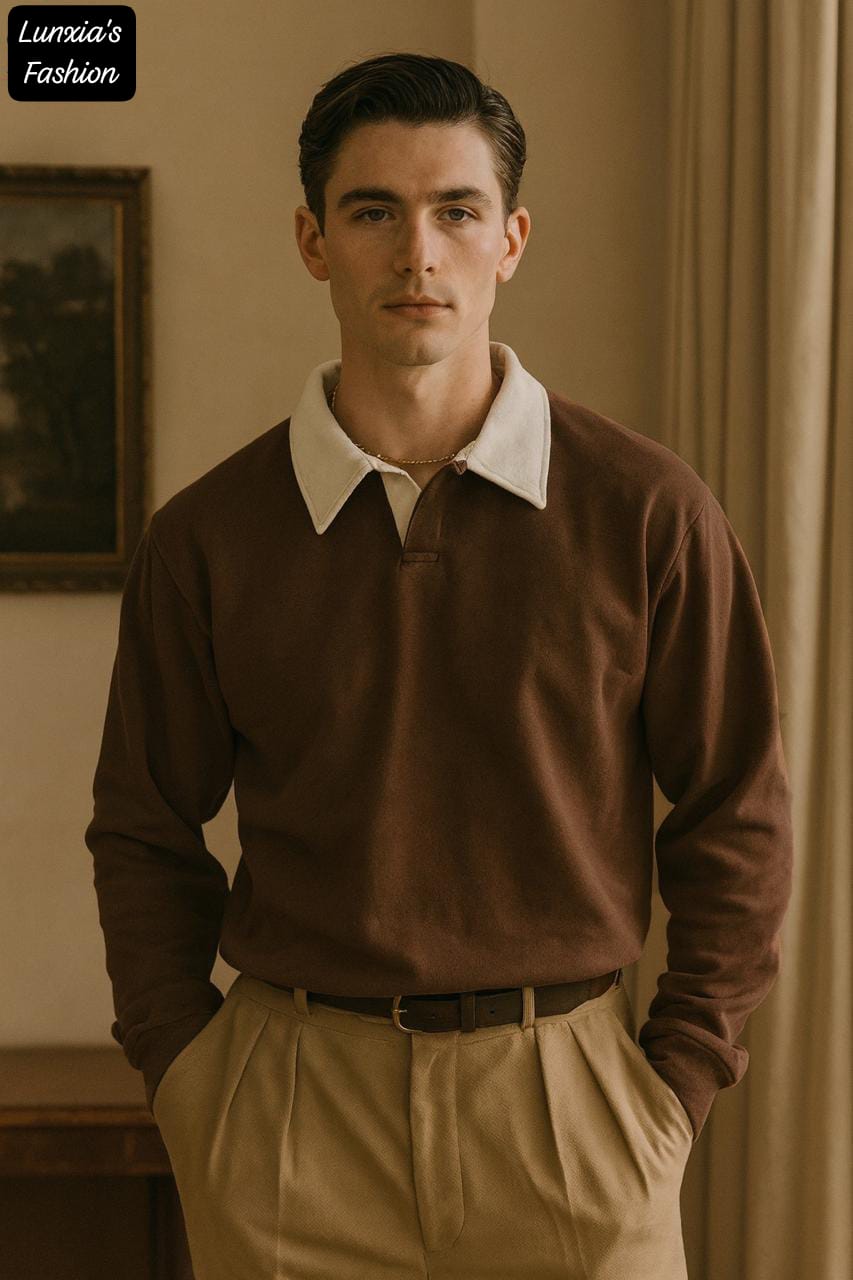 OLD MONEY COLLAR STYLE SWEATSHIRT