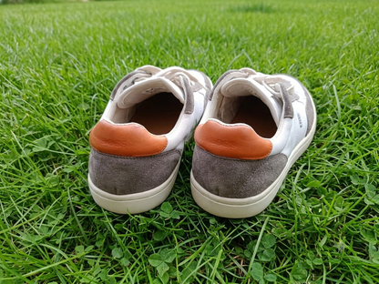 Hugo BOSS Low-Top Sneakers - White Grey Suede - Orange Detail - Pre-Loved SIZE EUR;41