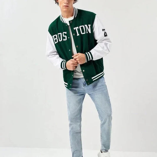 PRINTED BASEBALL JACKET