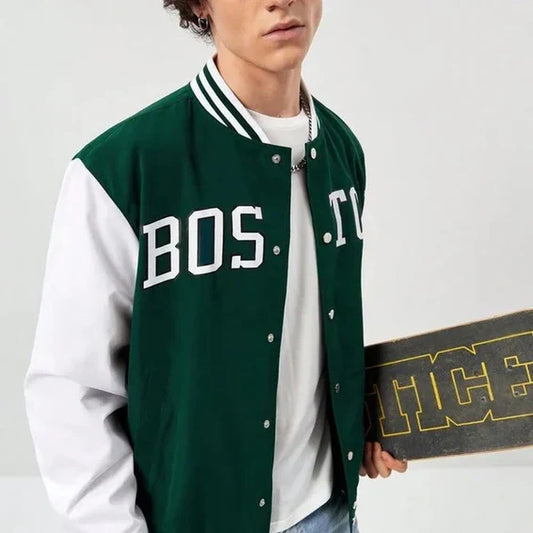 PRINTED BASEBALL JACKET