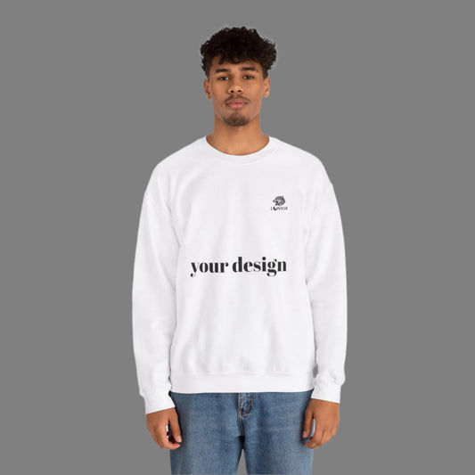 Crewneck, Fleece Pullover Sweatshirt with export quality. print on demand.