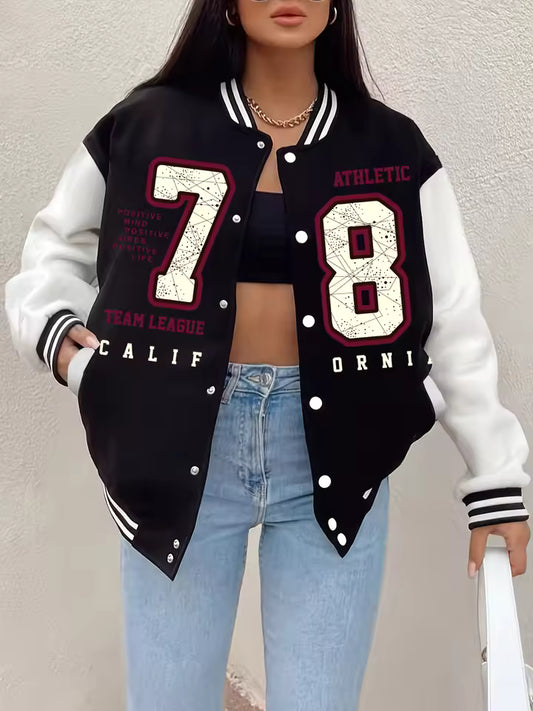 PRINTED BASEBALL JACKET