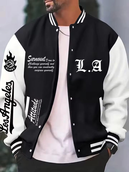 PRINTED BASEBALL JACKET