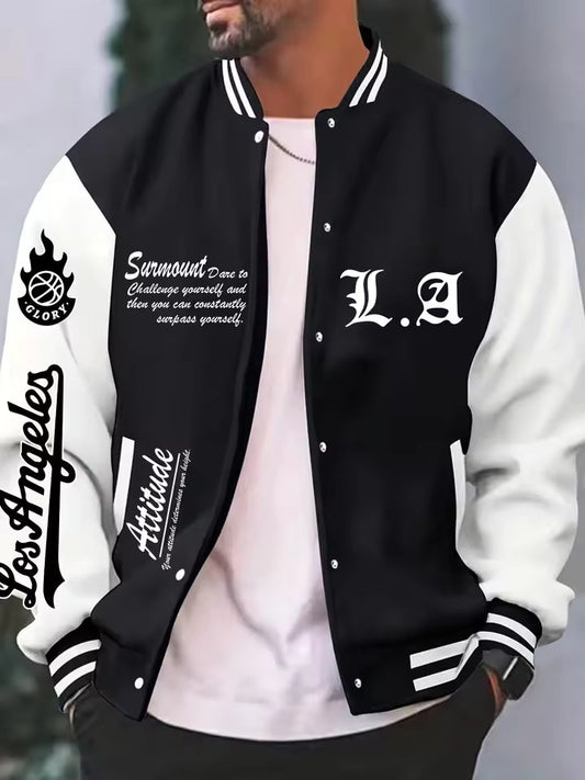 PRINTED BASEBALL JACKET