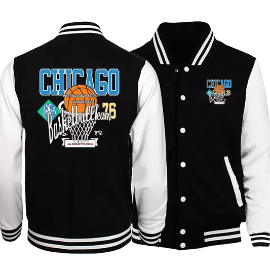 PRINTED BASEBALL JACKET