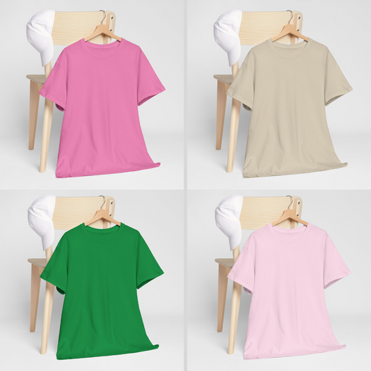 Pack of 4 t-shirts with free delivery. Customize designs are available.