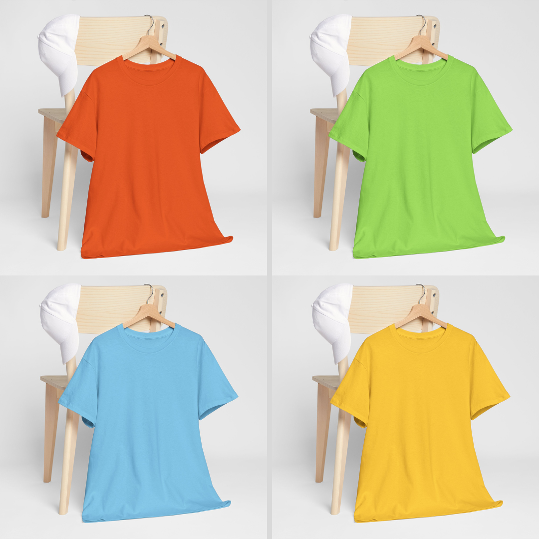 Pack of 4 t-shirts with free delivery. Customize designs are available.