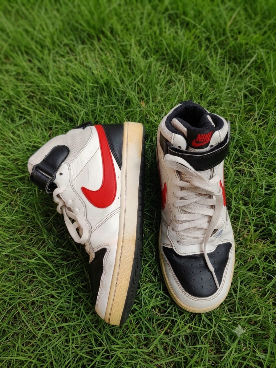 Court Borough Mid 2 - White Black University Red - High Top - Original
