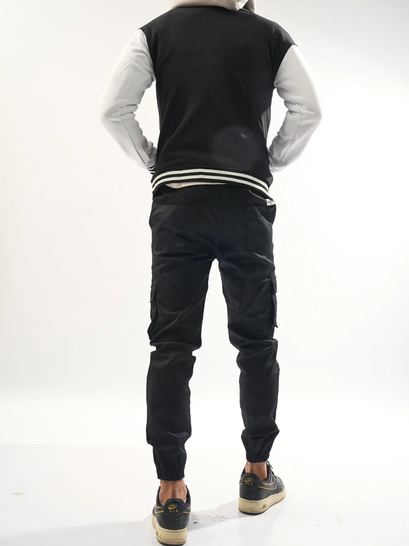 Fitted Black & Khaki Cargo Pants