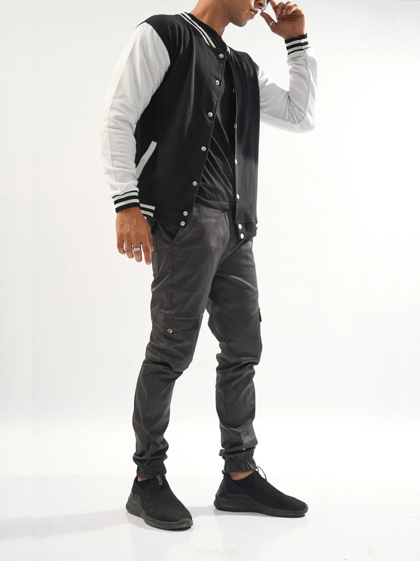 Fitted Grey & Khaki Cargo Pants