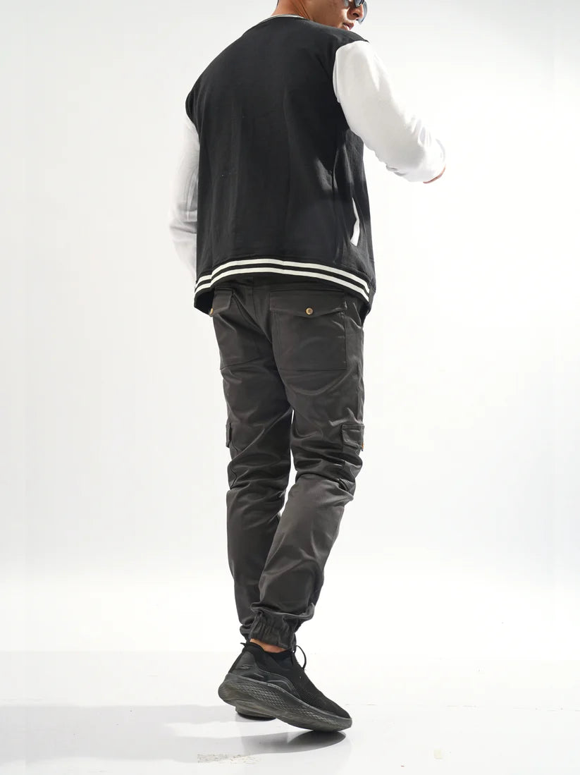 Fitted Grey & Khaki Cargo Pants