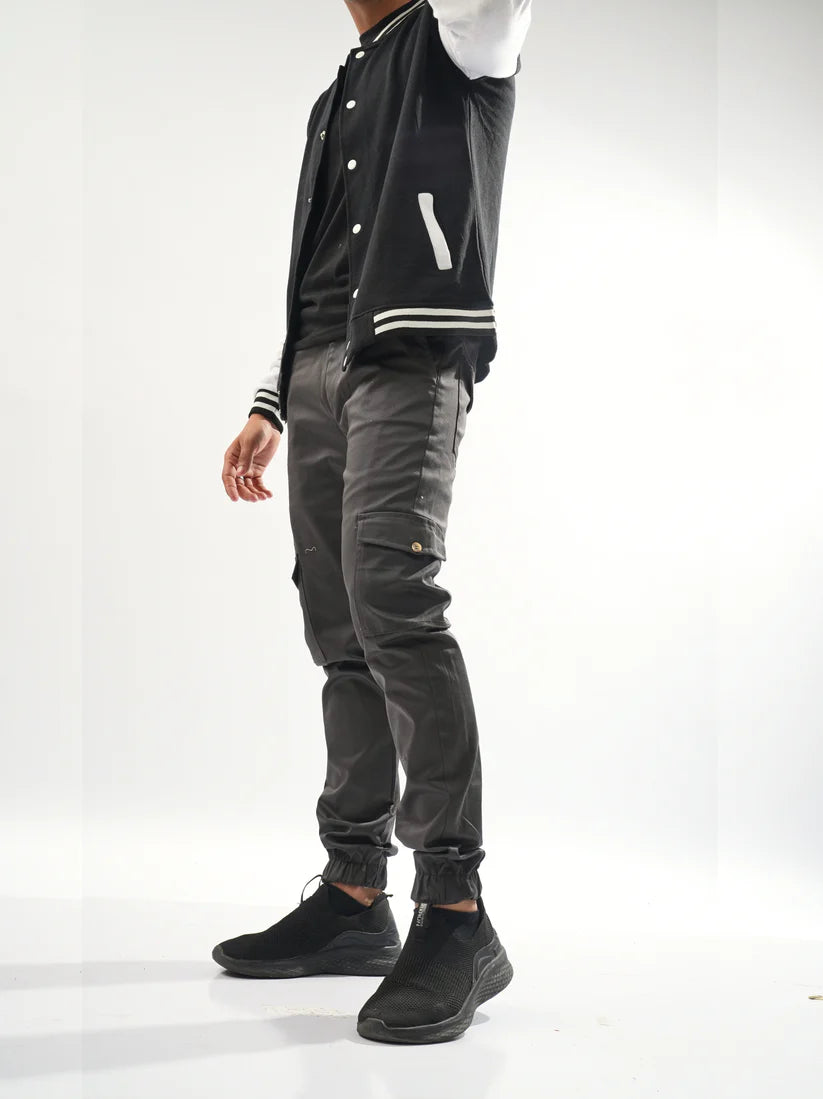 Fitted Grey & Khaki Cargo Pants