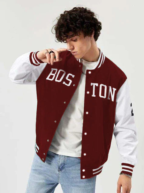 PRINTED BASEBALL JACKET